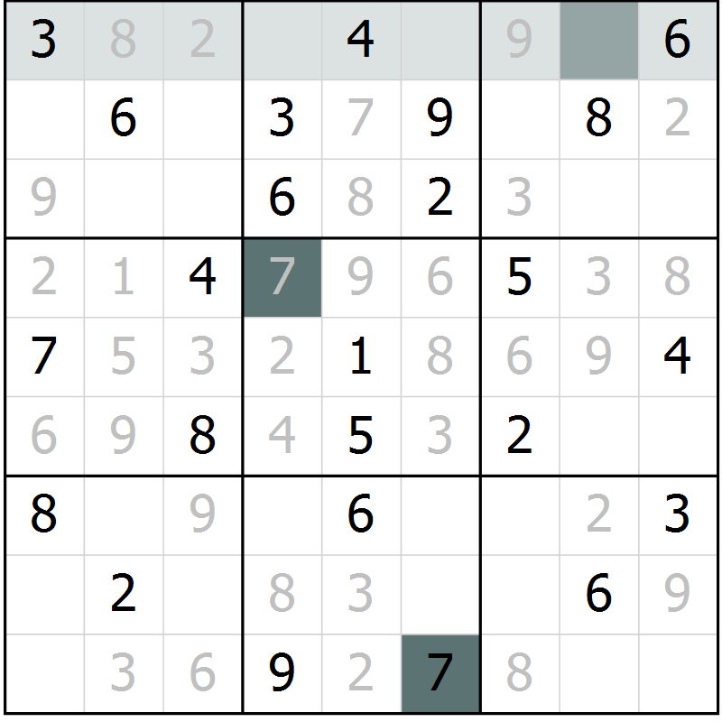 Position des candidats pour la solution de la Gr 63 page 65 du magazine de sudoku Expert n° 019