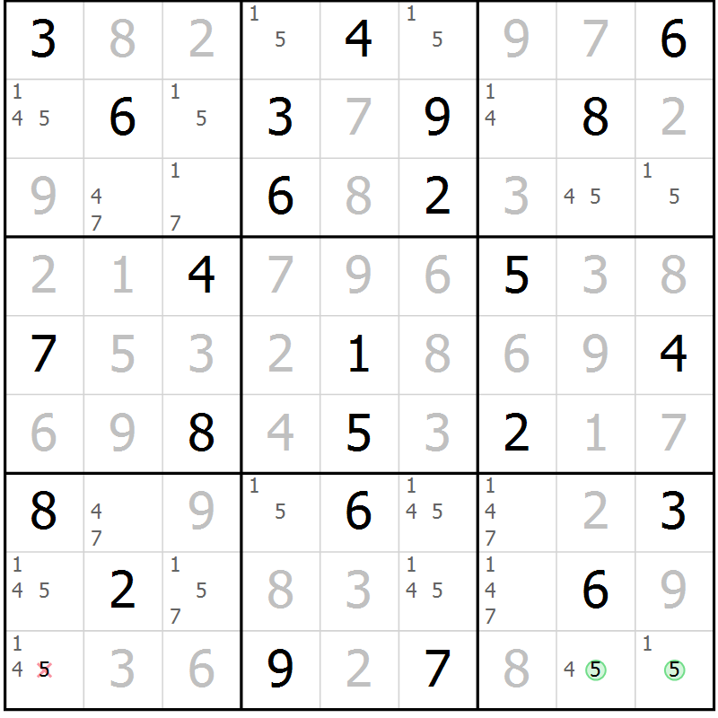 Position des candidats pour la solution de la Gr 63 page 65 du magazine de sudoku Expert n° 019