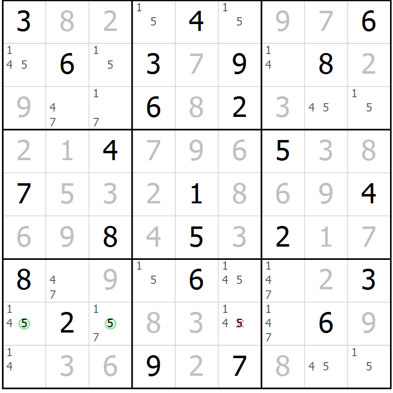 Position des candidats pour la solution de la Gr 63 page 65 du magazine de sudoku Expert n° 019