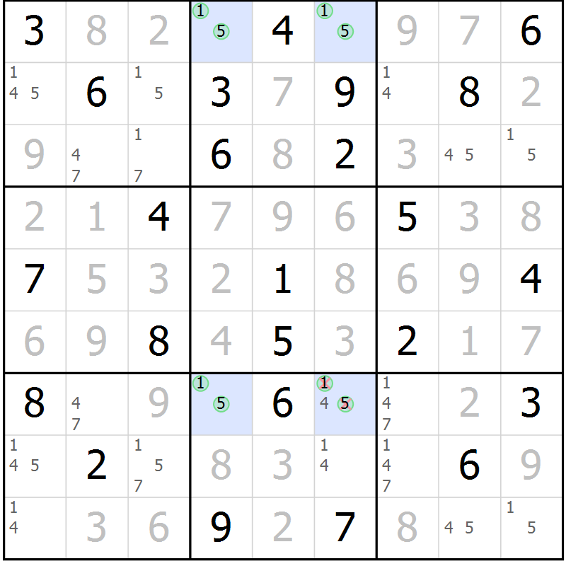 Position des candidats pour la solution de la Gr 63 page 65 du magazine de sudoku Expert n° 019