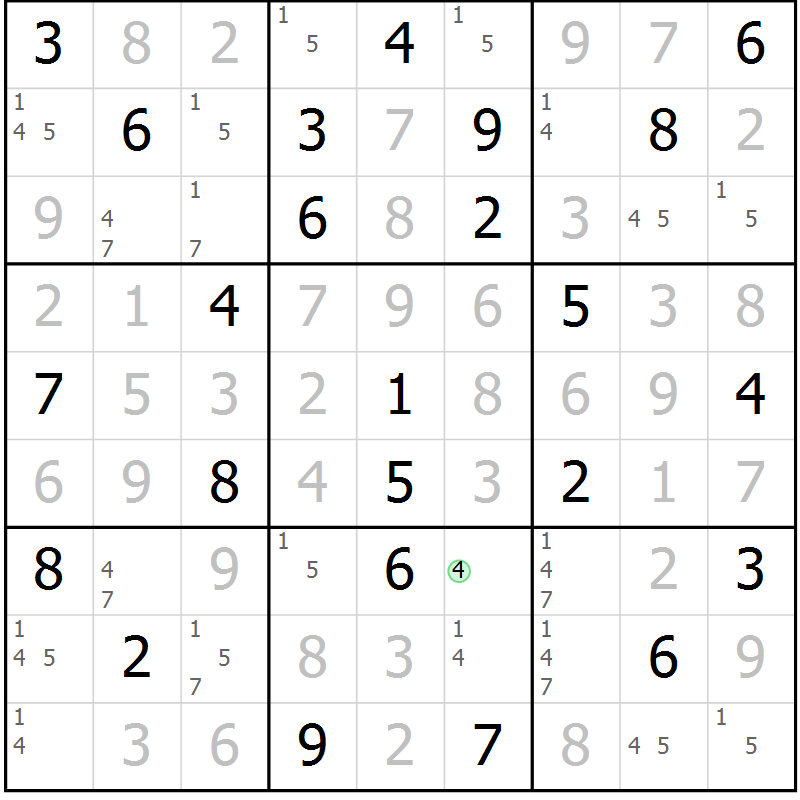 Position des candidats pour la solution de la Gr 63 page 65 du magazine de sudoku Expert n° 019