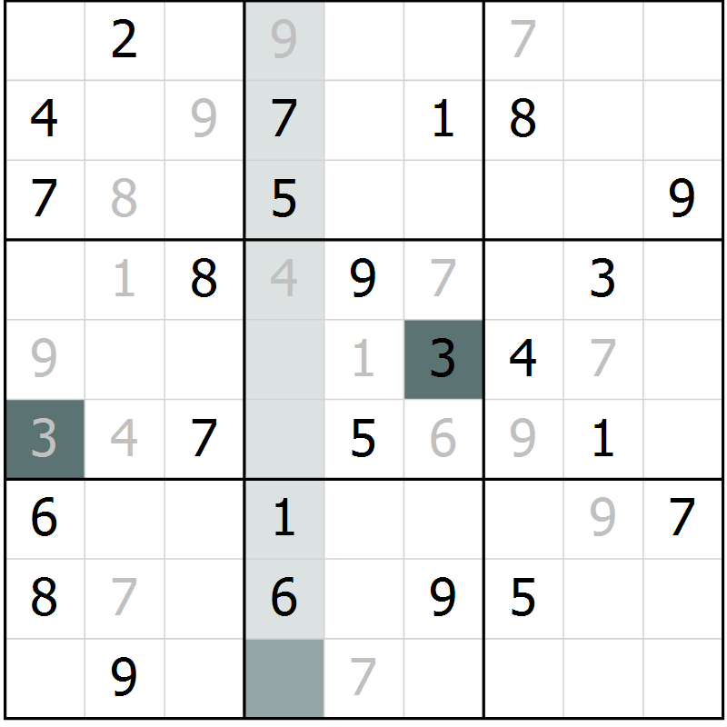 Position des candidats pour la solution de la Gr 64 page 66 du magazine de sudoku Expert n° 019