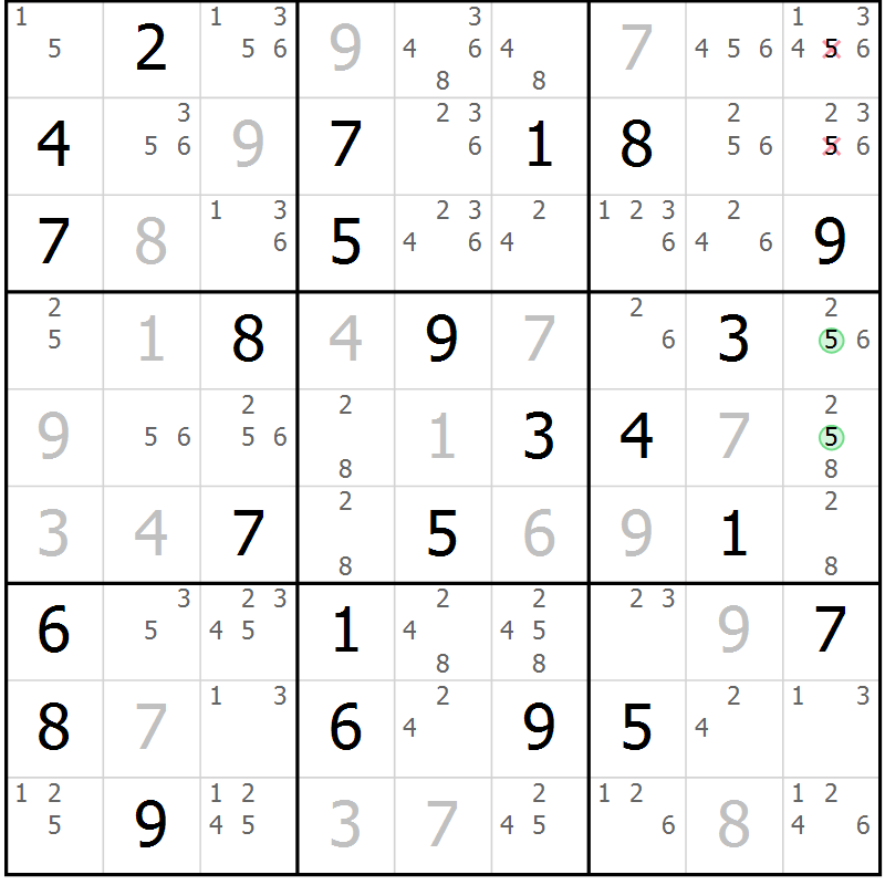 Position des candidats pour la solution de la Gr 64 page 66 du magazine de sudoku Expert n° 019
