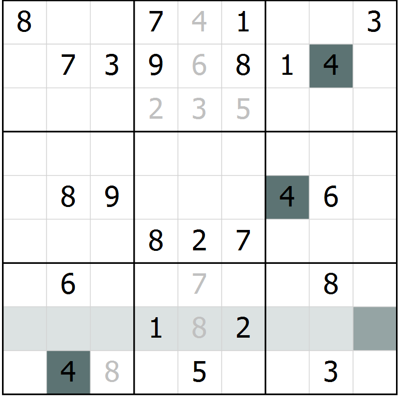 Position des candidats pour la solution de la Gr 65 page 67 du magazine de sudoku Expert n° 019