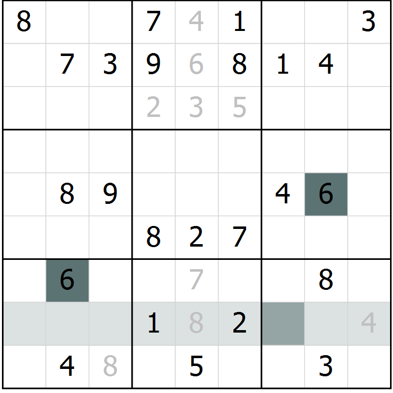 Position des candidats pour la solution de la Gr 65 page 67 du magazine de sudoku Expert n° 019