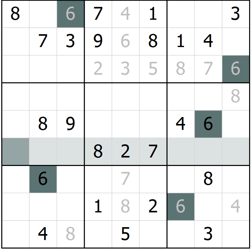 Position des candidats pour la solution de la Gr 65 page 67 du magazine de sudoku Expert n° 019