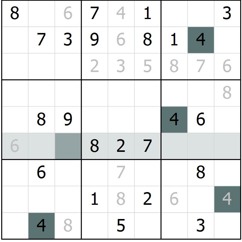 Position des candidats pour la solution de la Gr 65 page 67 du magazine de sudoku Expert n° 019