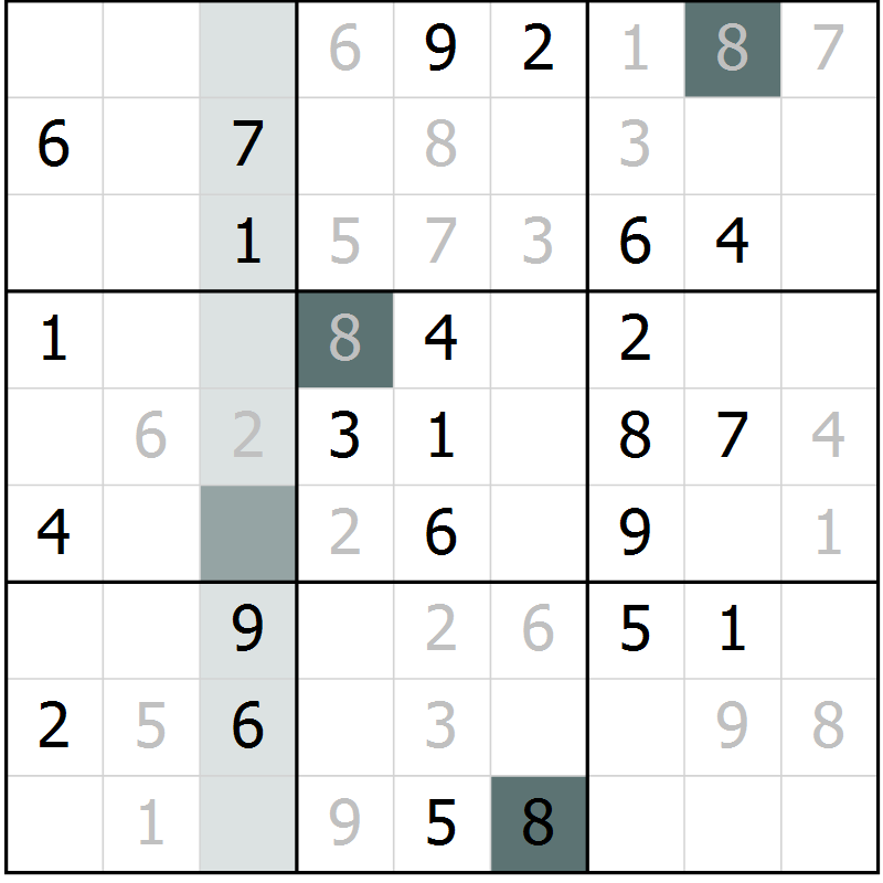 Position des candidats pour la solution de la Gr 66 page 68 du magazine de sudoku Expert n° 019