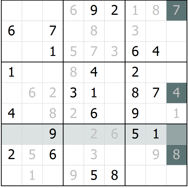 Position des candidats pour la solution de la Gr 66 page 68 du magazine de sudoku Expert n° 019