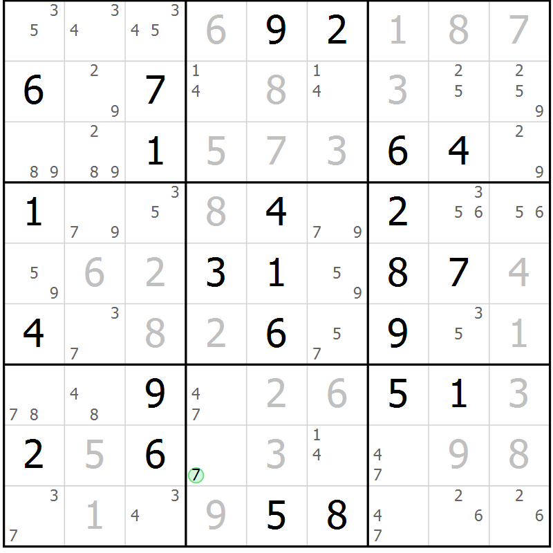 Position des candidats pour la solution de la Gr 66 page 68 du magazine de sudoku Expert n° 019