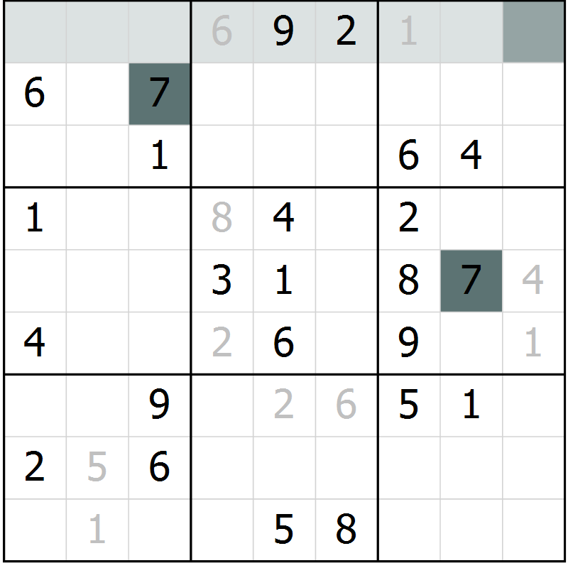 Position des candidats pour la solution de la Gr 66 page 68 du magazine de sudoku Expert n° 019