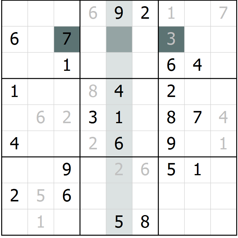 Position des candidats pour la solution de la Gr 66 page 68 du magazine de sudoku Expert n° 019