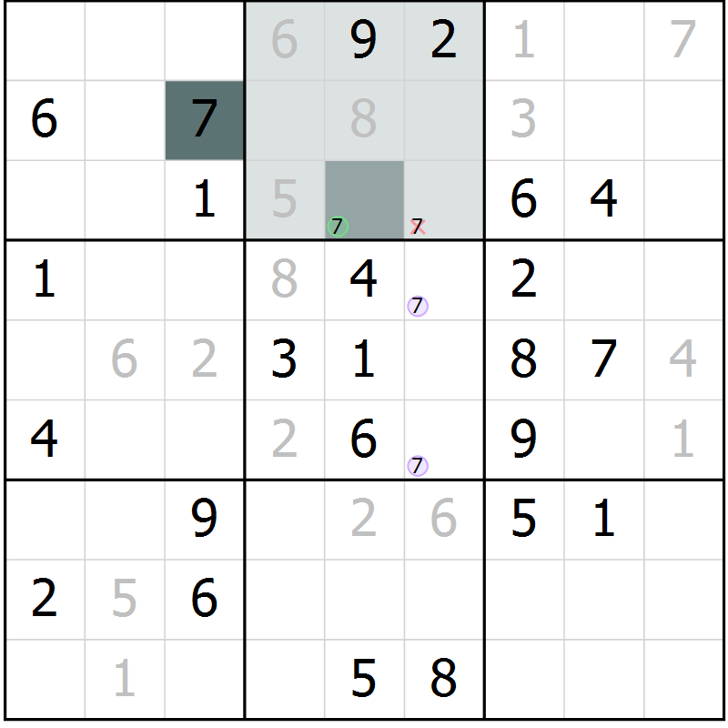 Position des candidats pour la solution de la Gr 66 page 68 du magazine de sudoku Expert n° 019
