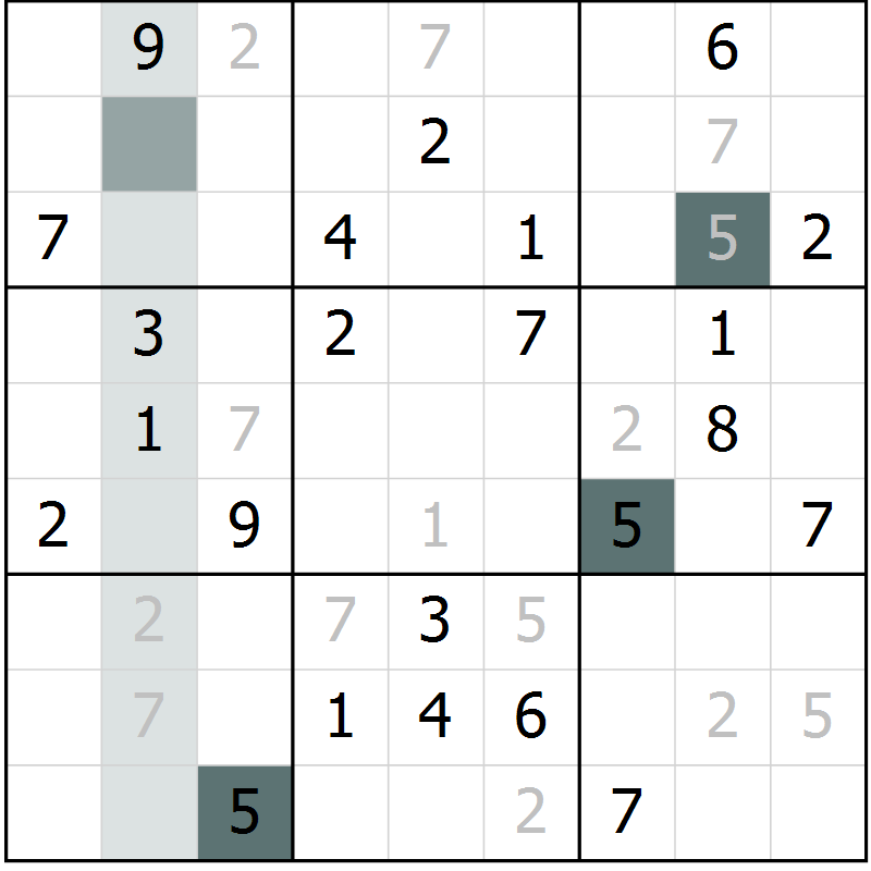 Position des candidats pour la solution de la Gr 68 page 70 du magazine de sudoku Expert n° 019