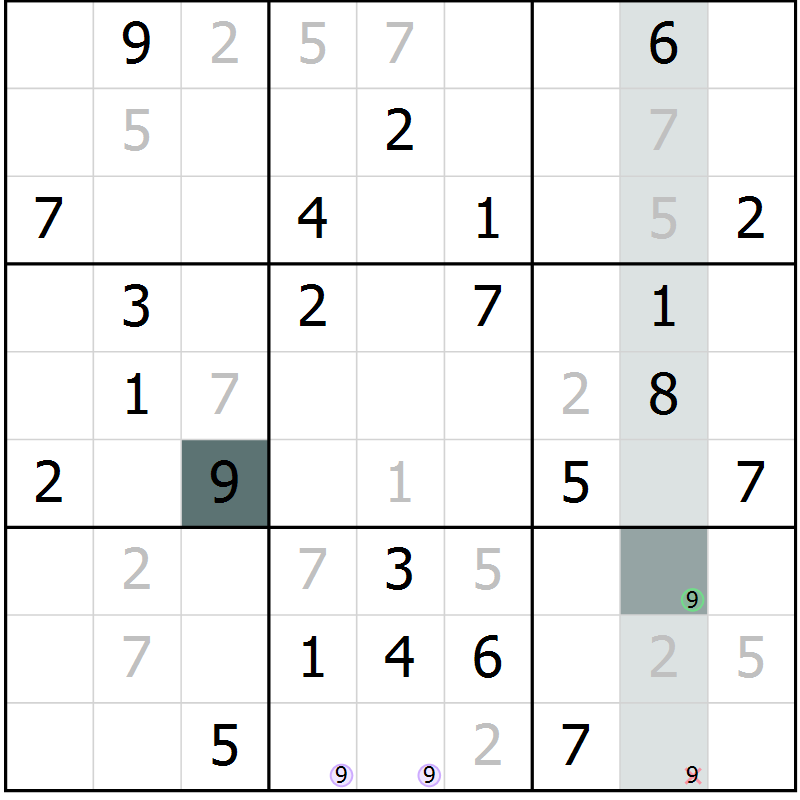 Position des candidats pour la solution de la Gr 68 page 70 du magazine de sudoku Expert n° 019