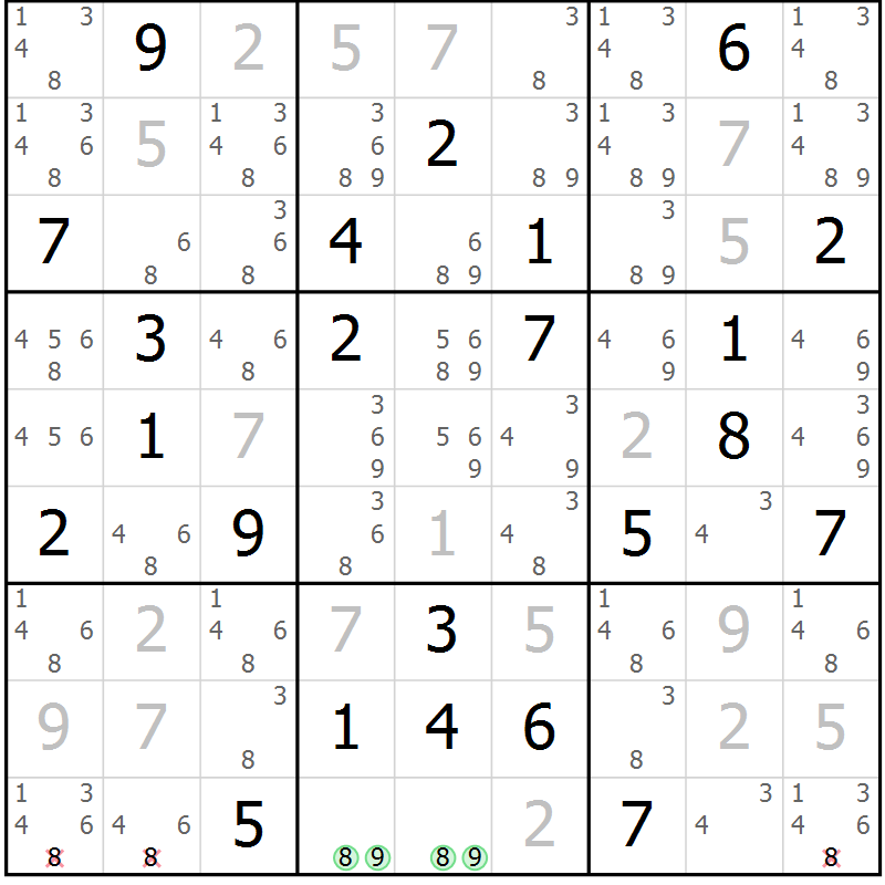 Position des candidats pour la solution de la Gr 68 page 70 du magazine de sudoku Expert n° 019