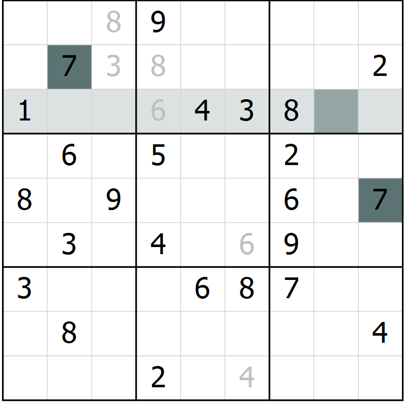 Position des candidats pour la solution de la Gr 69 page 71 du magazine de sudoku Expert n° 019