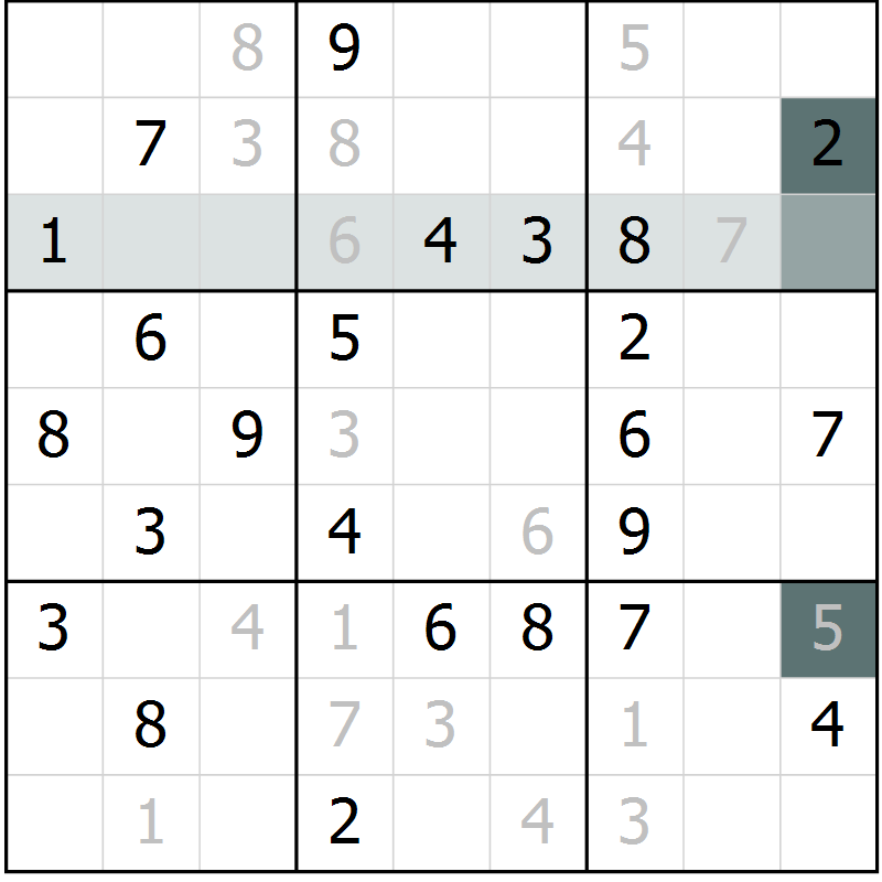 Position des candidats pour la solution de la Gr 69 page 71 du magazine de sudoku Expert n° 019