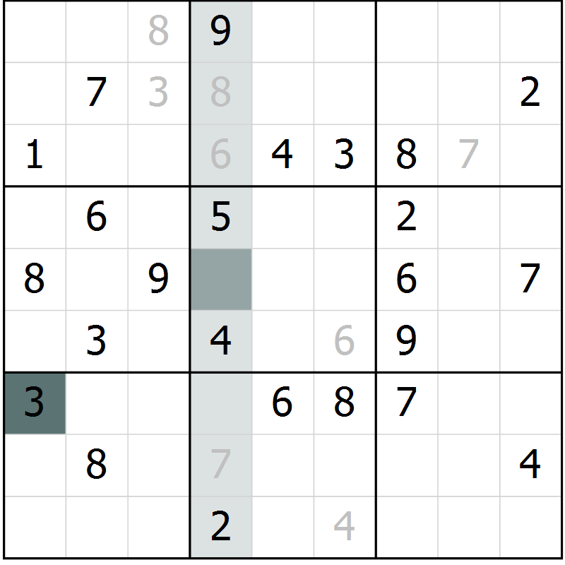 Position des candidats pour la solution de la Gr 69 page 71 du magazine de sudoku Expert n° 019