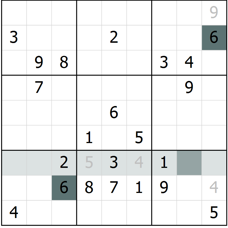 Position des candidats pour la solution de la Gr 7 page 9 du magazine de sudoku Expert n° 019