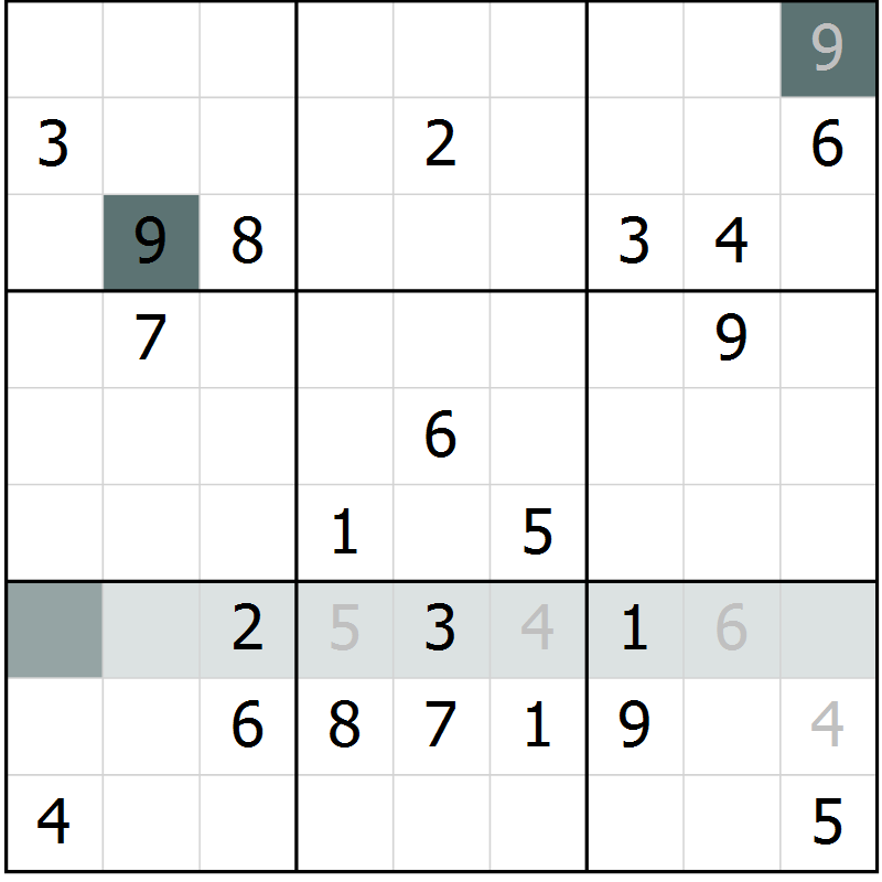 Position des candidats pour la solution de la Gr 7 page 9 du magazine de sudoku Expert n° 019