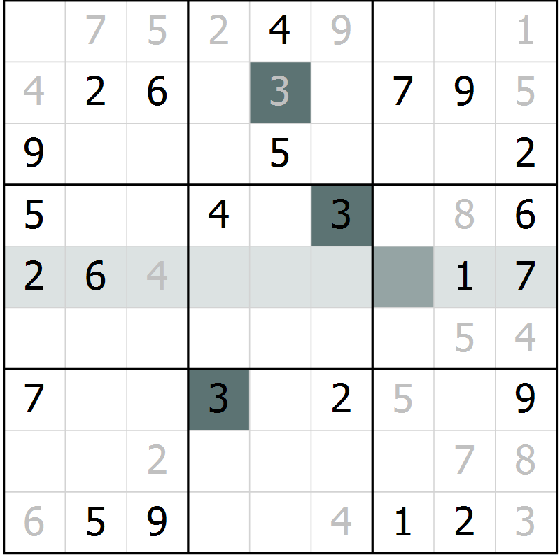 Position des candidats pour la solution de la Gr 70 page 72 du magazine de sudoku Expert n° 019
