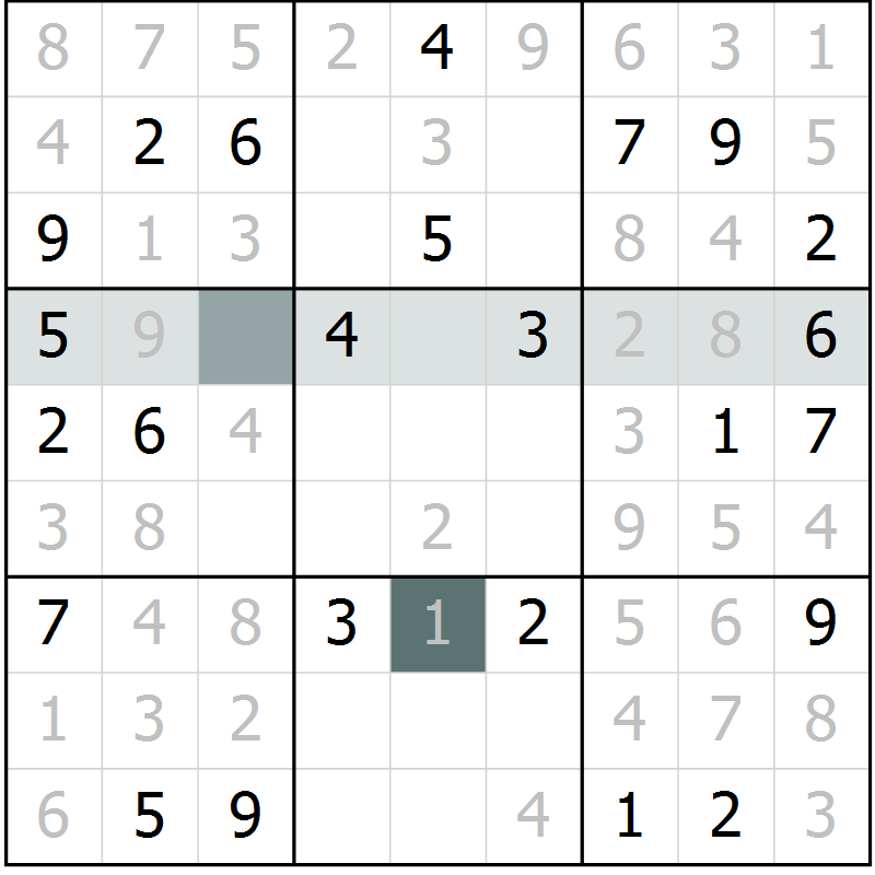 Position des candidats pour la solution de la Gr 70 page 72 du magazine de sudoku Expert n° 019