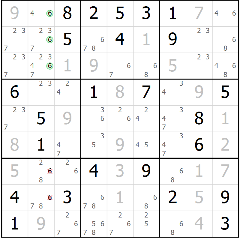 Position des candidats pour la solution de la Gr 71 page 73 du magazine de sudoku Expert n° 019