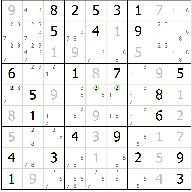Position des candidats pour la solution de la Gr 71 page 73 du magazine de sudoku Expert n° 019