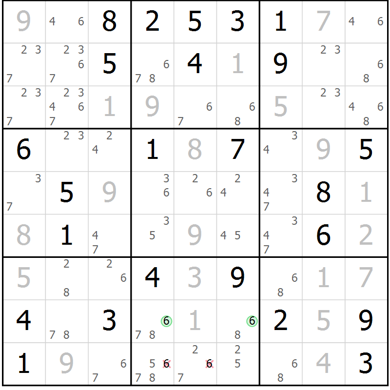 Position des candidats pour la solution de la Gr 71 page 73 du magazine de sudoku Expert n° 019