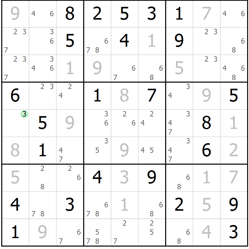 Position des candidats pour la solution de la Gr 71 page 73 du magazine de sudoku Expert n° 019