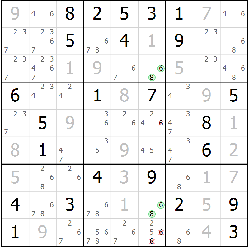 Position des candidats pour la solution de la Gr 71 page 73 du magazine de sudoku Expert n° 019