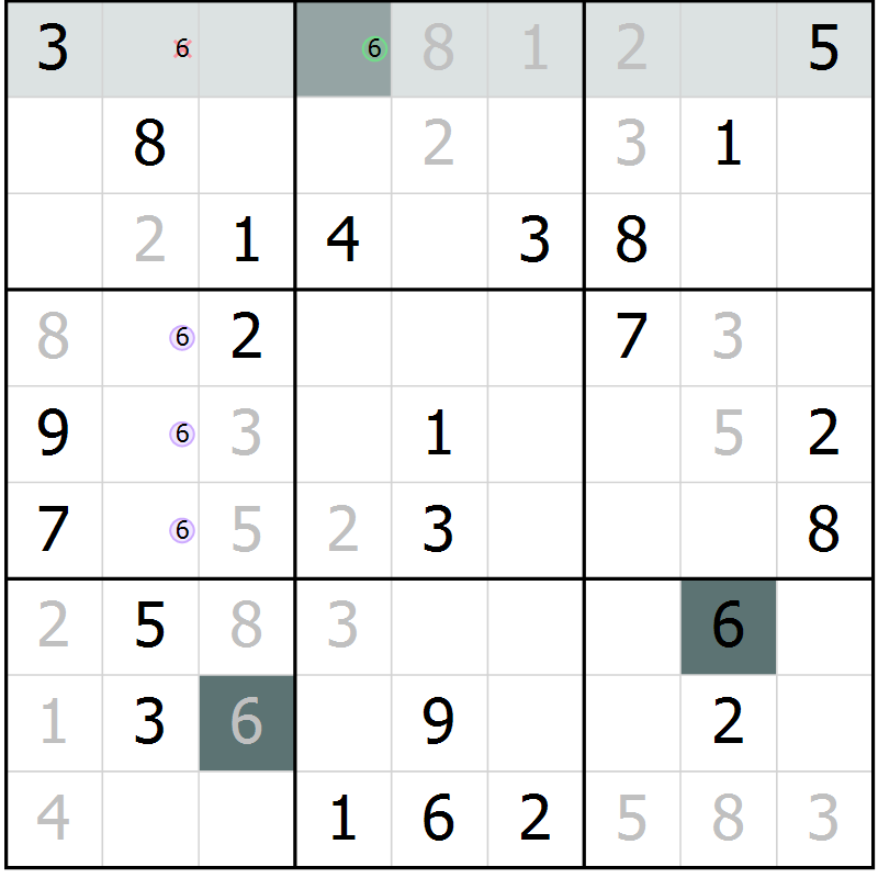 Position des candidats pour la solution de la Gr 73 page 75 du magazine de sudoku Expert n° 019