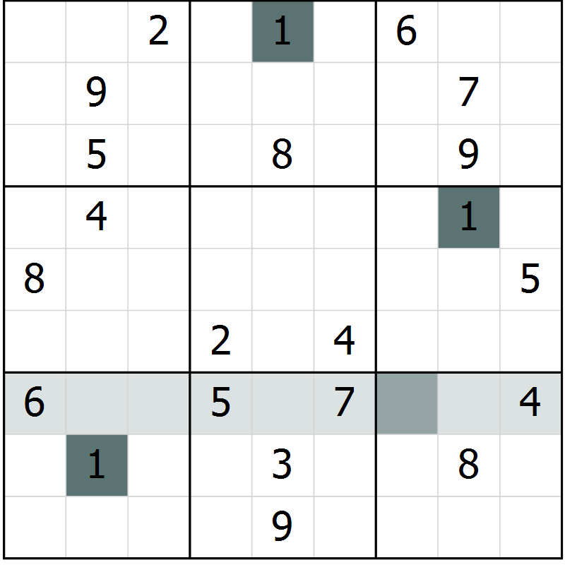 Position des candidats pour la solution de la Gr 8 page 10 du magazine de sudoku Expert n° 019