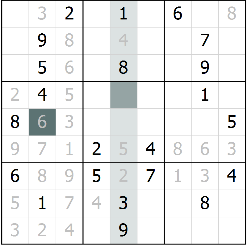 Position des candidats pour la solution de la Gr 8 page 10 du magazine de sudoku Expert n° 019