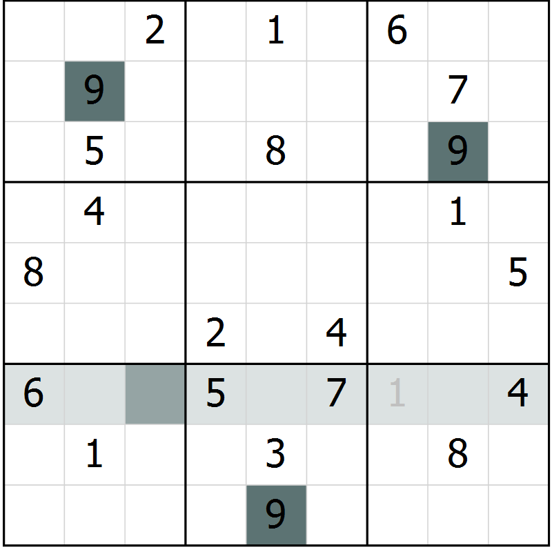 Position des candidats pour la solution de la Gr 8 page 10 du magazine de sudoku Expert n° 019