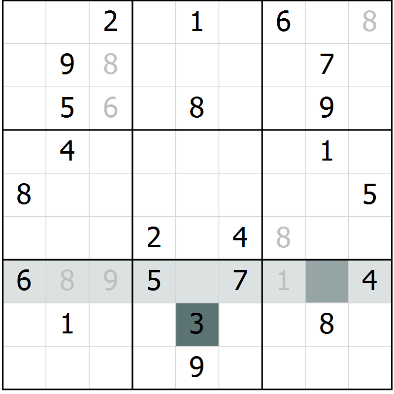 Position des candidats pour la solution de la Gr 8 page 10 du magazine de sudoku Expert n° 019