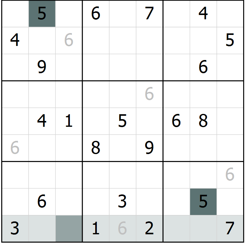 Position des candidats pour la solution de la Gr 9 page 11 du magazine de sudoku Expert n° 019