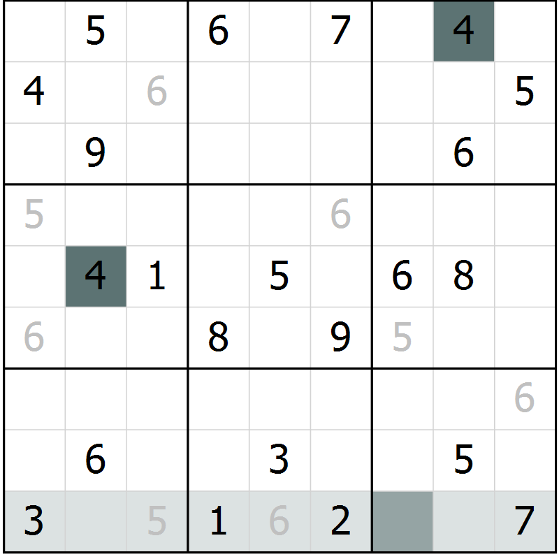 Position des candidats pour la solution de la Gr 9 page 11 du magazine de sudoku Expert n° 019