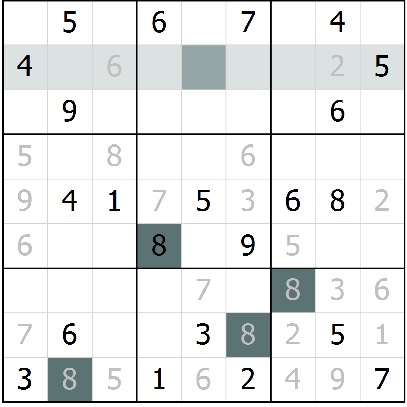 Position des candidats pour la solution de la Gr 9 page 11 du magazine de sudoku Expert n° 019