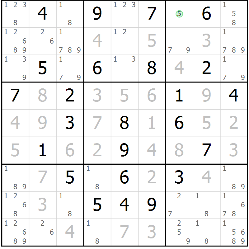 Position des candidats pour la solution de la Gr 1 page 3 du magazine de sudoku Expert n° 020