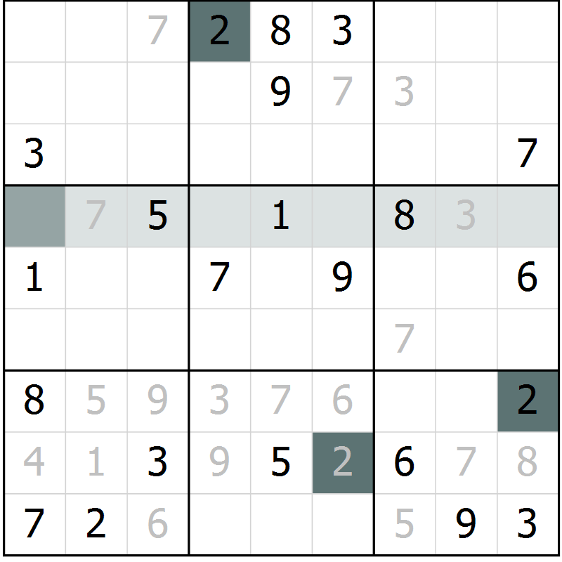 Position des candidats pour la solution de la Gr 10 page 12 du magazine de sudoku Expert n° 020