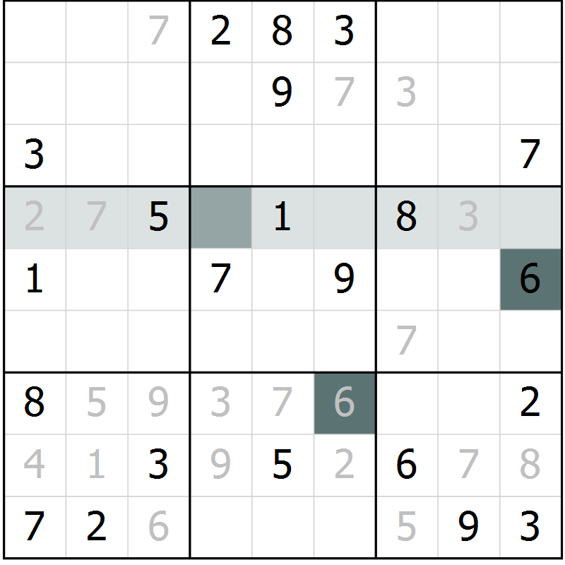 Position des candidats pour la solution de la Gr 10 page 12 du magazine de sudoku Expert n° 020