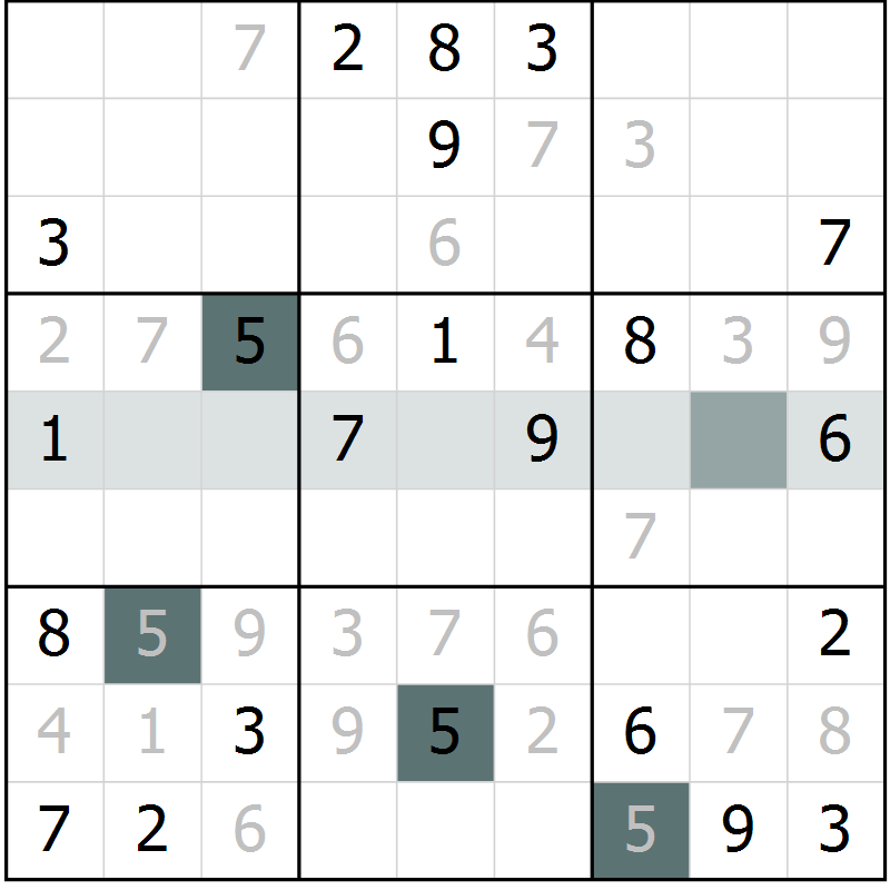 Position des candidats pour la solution de la Gr 10 page 12 du magazine de sudoku Expert n° 020