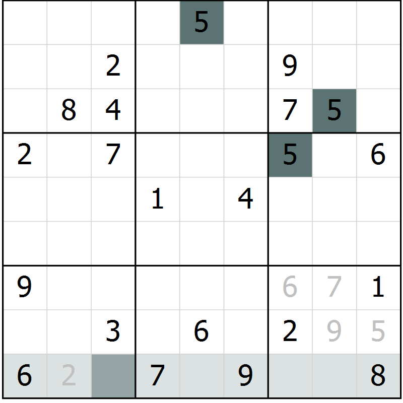 Position des candidats pour la solution de la Gr 11 page 13 du magazine de sudoku Expert n° 020