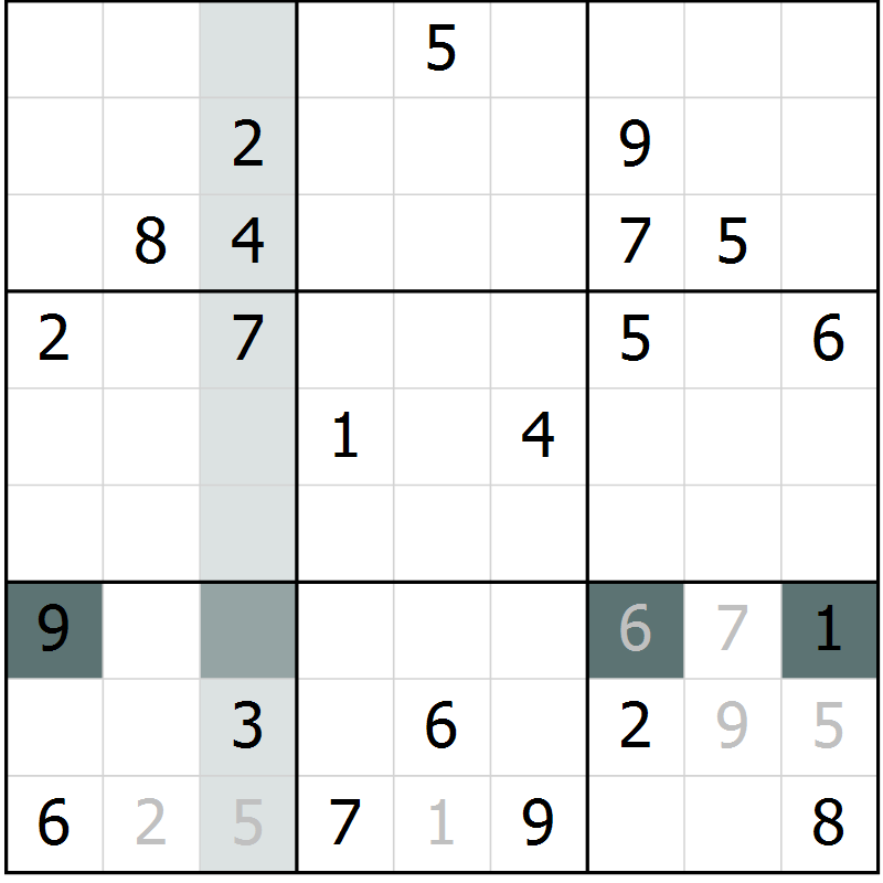 Position des candidats pour la solution de la Gr 11 page 13 du magazine de sudoku Expert n° 020