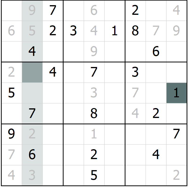 Position des candidats pour la solution de la Gr 13 page 15 du magazine de sudoku Expert n° 020