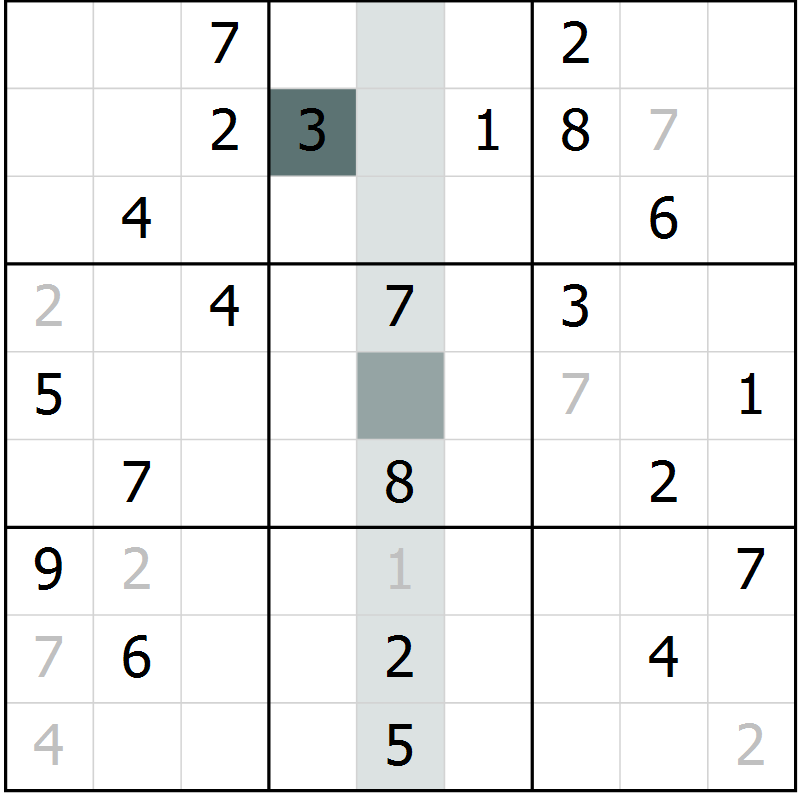 Position des candidats pour la solution de la Gr 13 page 15 du magazine de sudoku Expert n° 020