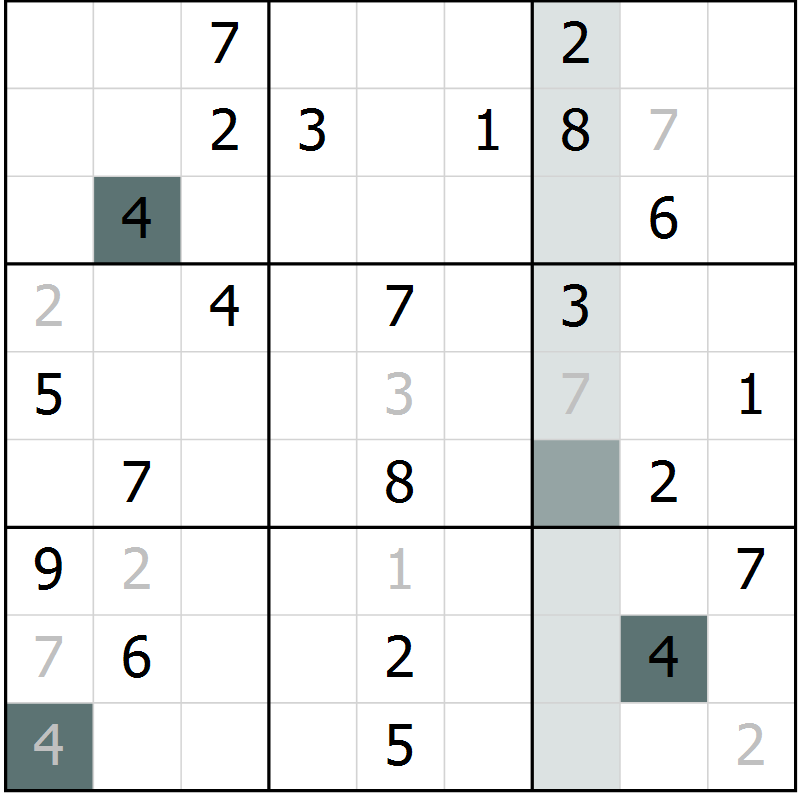 Position des candidats pour la solution de la Gr 13 page 15 du magazine de sudoku Expert n° 020