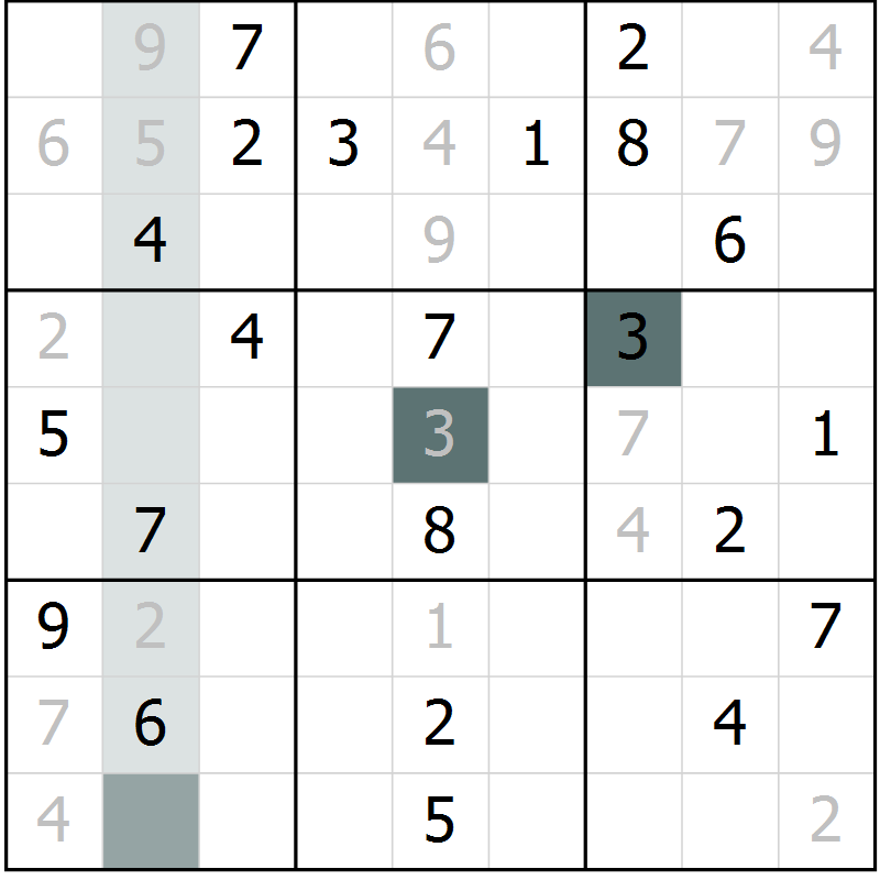 Position des candidats pour la solution de la Gr 13 page 15 du magazine de sudoku Expert n° 020